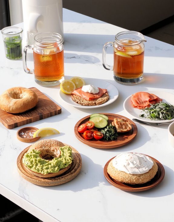 No-Cook Brunch Ideas for Hot Summer Days bagel and avocado bar