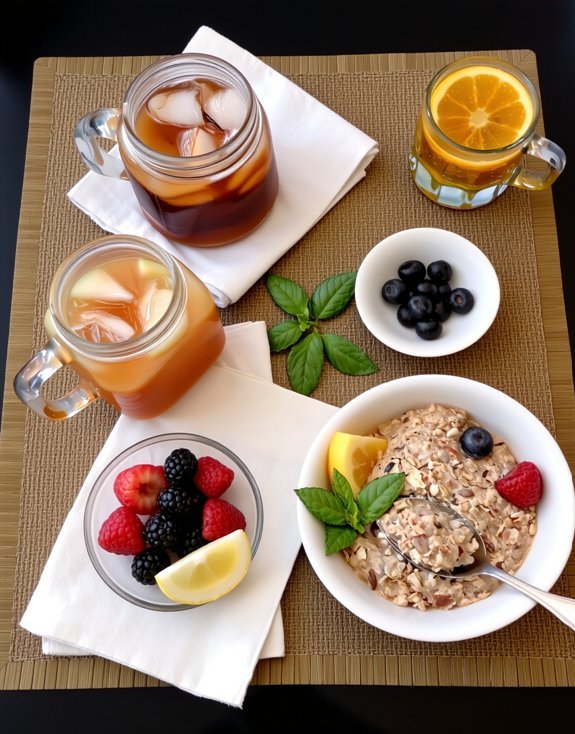 No-Cook Brunch Ideas for Hot Summer Days cold brew tea mocktails