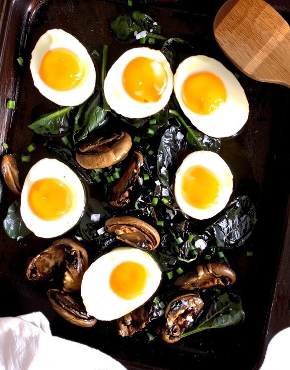 Sheet Pan Brunch Recipes: One Pan, Minimal Cleanup roasted mushroom spinach eggs