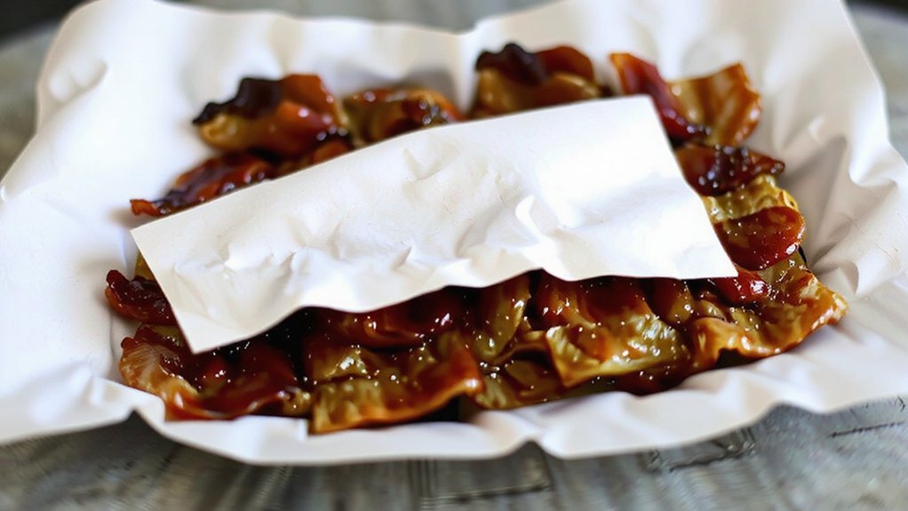 towel absorbs grease flattens