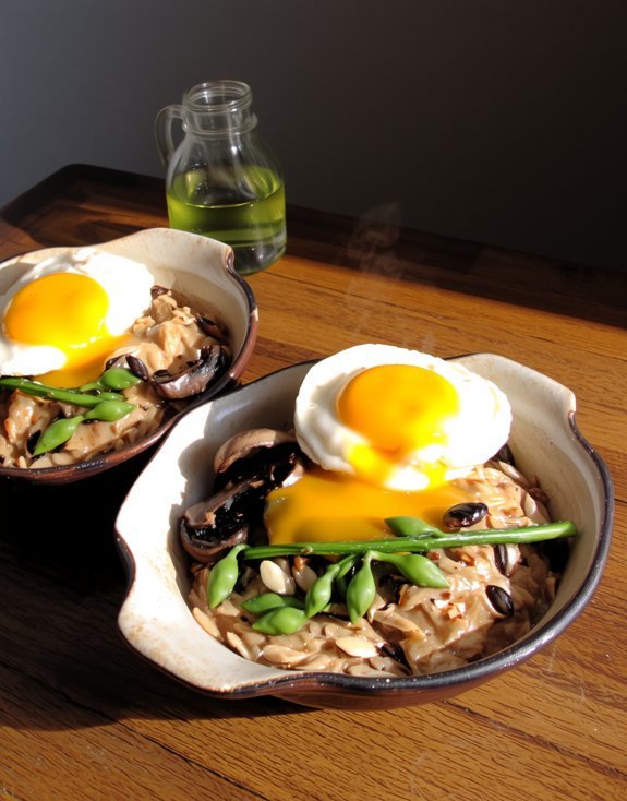 umami oatmeal with eggs