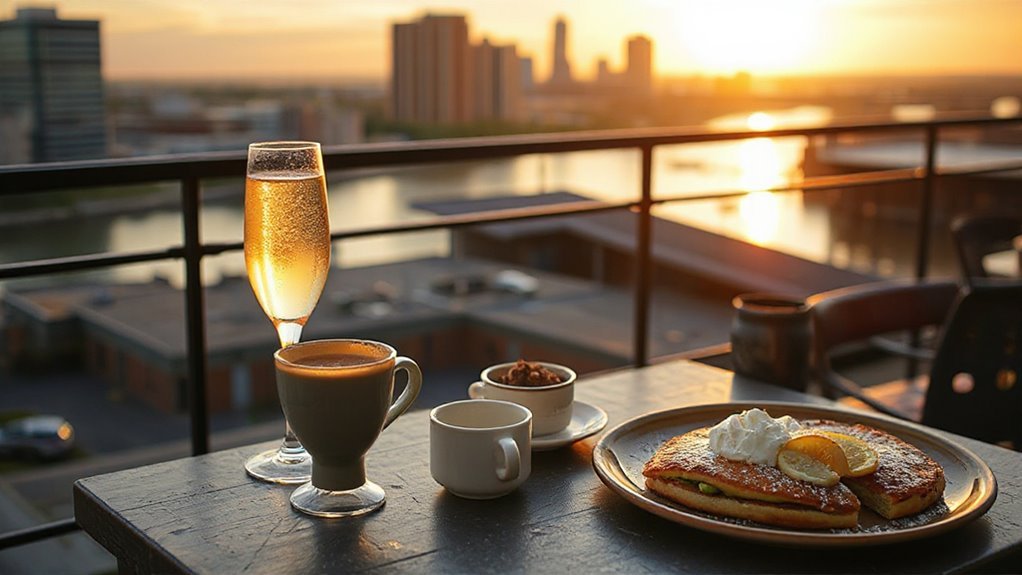 brunch cocktails with outdoor views