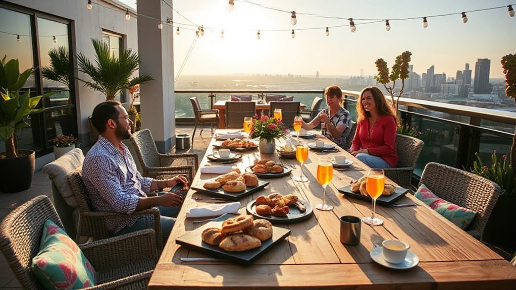 brunch on spacious patios