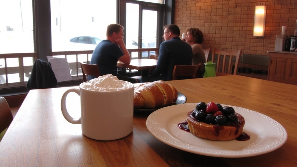 cozy cafe with pastries