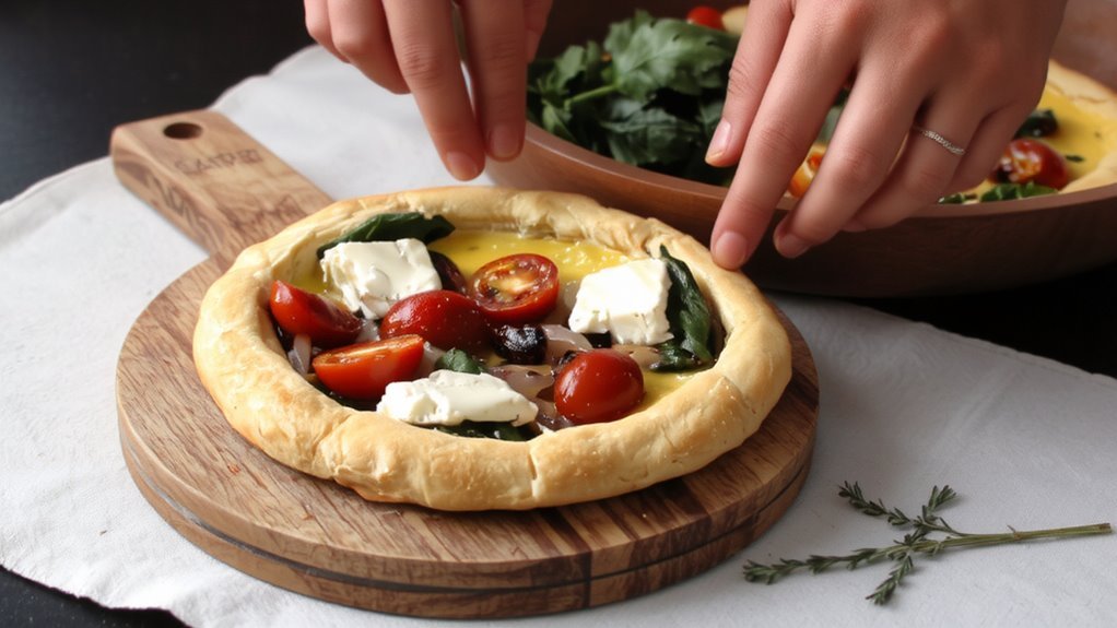 savory quiche filling arrangement